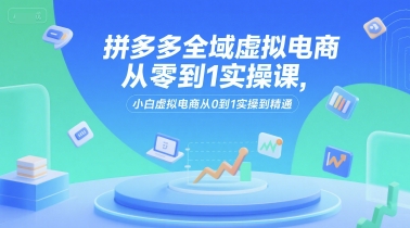 拼多多全域虚拟电商从零到1实操课，小白虚拟电商从0到1实操到精通-创薯资源