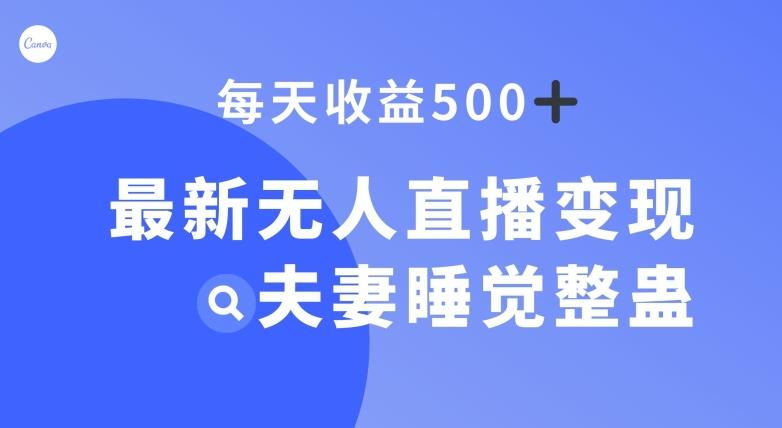 最新无人直播变现，夫妻睡觉整蛊，每天躺赚500+【揭秘】-创薯资源