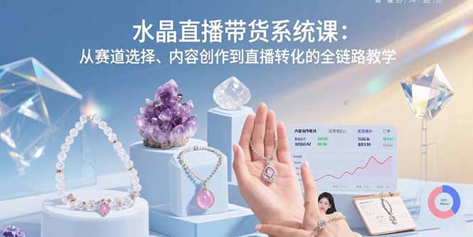 水晶直播带货系统课：从赛道选择、内容创作到直播转化的全链路教学-创薯资源