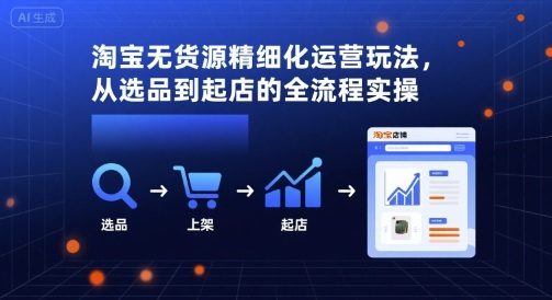 淘宝无货源精细化运营玩法，从选品到起店的全流程实操-创薯资源