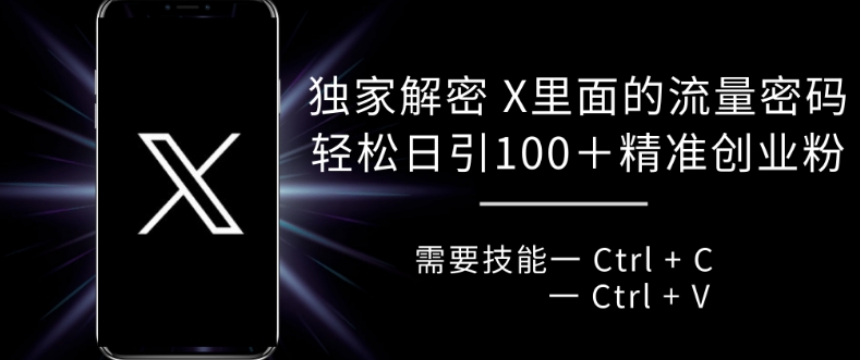 独家解密 X 里面的流量密码，复制粘贴轻松日引100+-创薯资源
