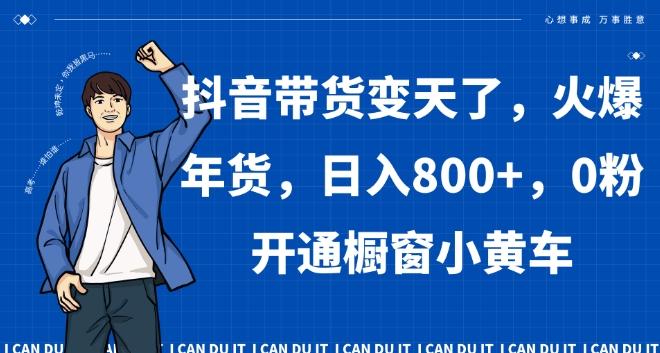 抖音带货变天了，火爆年货，日入800+，0粉开通橱窗小黄车【揭秘】-创薯资源