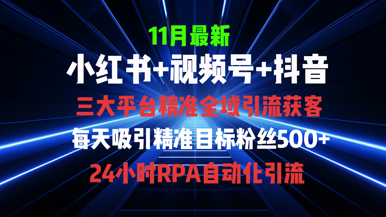全域多平台引流私域打法，小红书，视频号，抖音全自动获客，截流自…-创薯资源