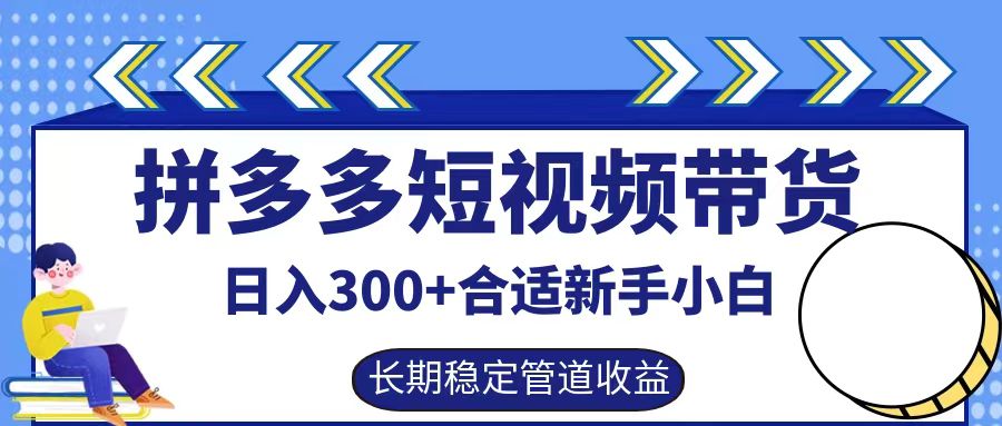 拼多多短视频带货日入300+，实操账户展示看就能学会-创薯资源