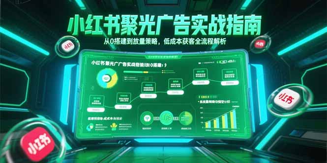小红书聚光广告实战指南，从0搭建到放量策略，低成本获客全流程解析-创薯资源