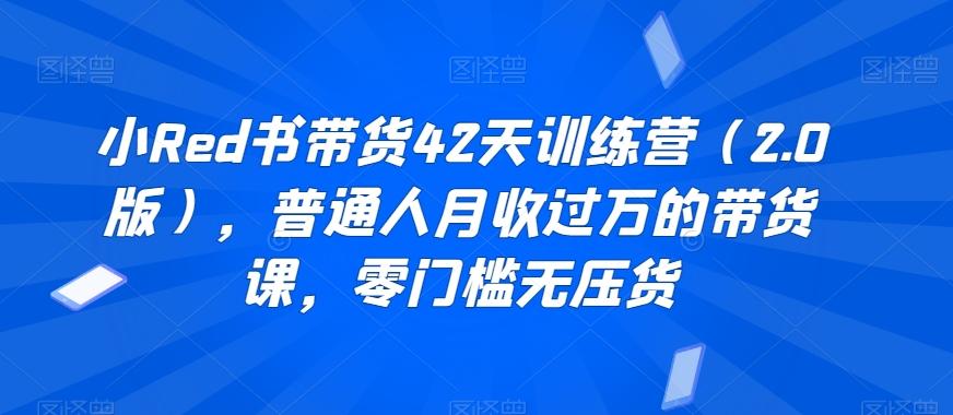 小Red书带货42天训练营(2.0版)，普通人月收过万的带货课，零门槛无压货-创薯资源