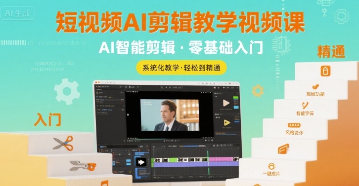 短视频AI剪辑教学视频课，入门到精通-创薯资源
