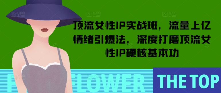 顶流女性IP实战班，流量上亿情绪引爆法，深度打磨顶流女性IP硬核基本功-创薯资源