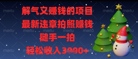 解气又挣钱的项目，最新违章拍照挣钱，随手一拍，轻松收入多张【揭秘】-创薯资源