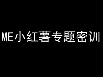 ME小红薯专题密训-小红书电商教程-创薯资源