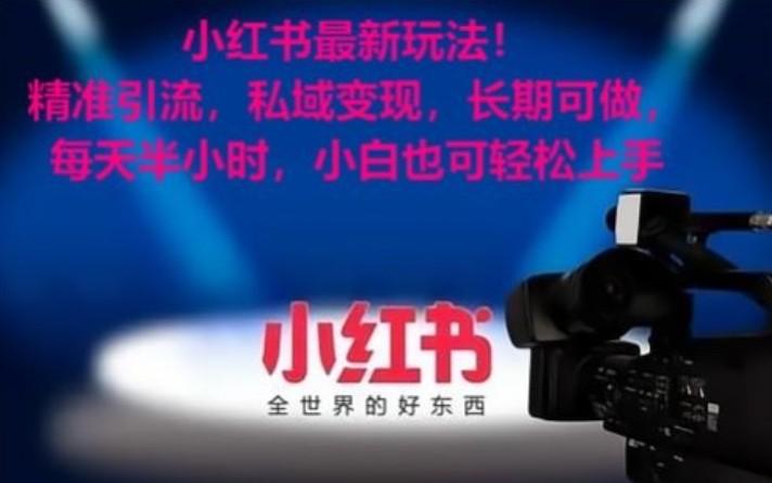 小红书最新玩法！精准引流，私域变现，长期可做，每天半小时，小白也可轻松上手-创薯资源