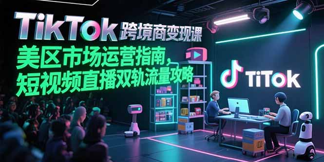 TikTok跨境电商变现课，美区市场运营指南，短视频直播双轨流量攻略-创薯资源