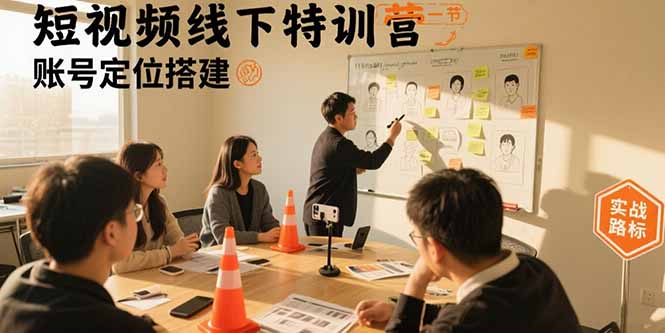 短视频线下特训营：账号定位搭建/口播号拍摄剪辑/直播间流量入口/变现实战-创薯资源