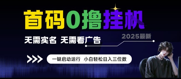 首码0撸挂G项目，无需实名无需看广告 一键启动运行，小白轻松日入三位数【揭秘】-创薯资源