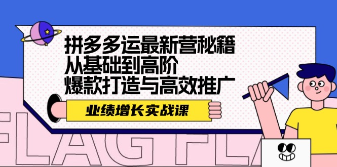 拼多多运最新营秘籍：业绩 增长实战课，从基础到高阶，爆款打造与高效推广-创薯资源