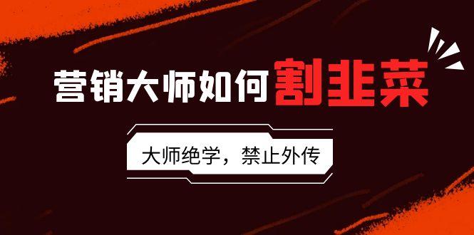 营销大师如何割韭菜：流量大师/讲故事大师/话术大师/卖货大师/成交大师/…-创薯资源