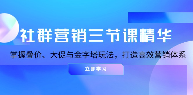 社群营销三节课精华：掌握叠价、大促与金字塔玩法，打造高效营销体系-创薯资源