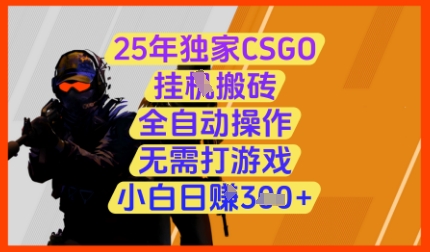 25年独家CSGO挂G搬砖，全自动操作，无需打游戏，小白日入3张+【揭秘】-创薯资源