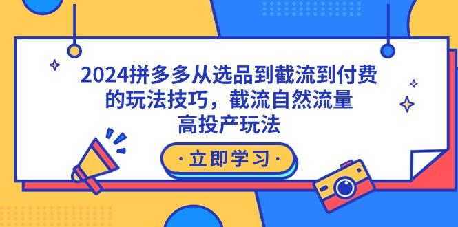 2024拼多多从选品到截流到付费的玩法技巧，截流自然流量玩法，高投产玩法-创薯资源
