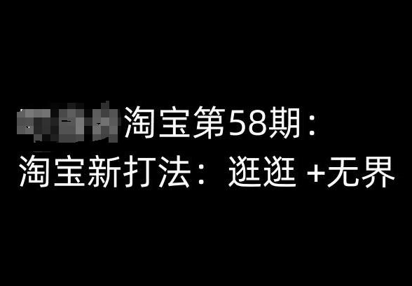 淘宝第58期培训课程，淘宝新打法：逛逛 +无界-创薯资源