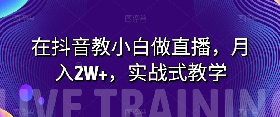 在抖音教小白做直播，月入2W+，实战式教学【揭秘】-创薯资源
