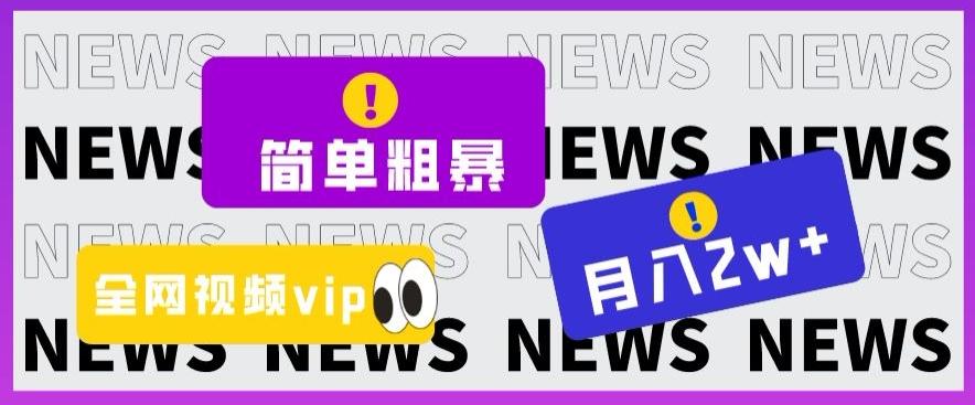 简单粗暴零成本，高回报，全网视频VIP掘金项目，月入2万＋【揭秘】-创薯资源
