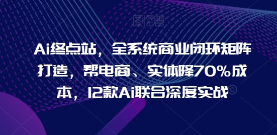 Ai终点站，全系统商业闭环矩阵打造，帮电商、实体降70%成本，12款Ai联合深度实战【0906更新】-创薯资源