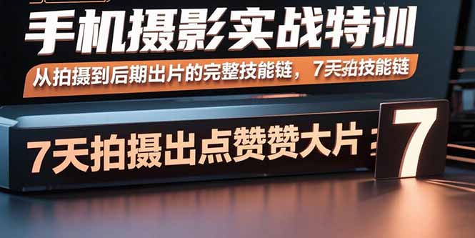手机摄影实战特训，从拍摄到后期出片的完整技能链，7天拍出点赞大片-创薯资源