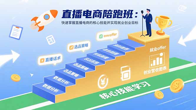直播电商陪跑班：快速掌握直播电商的核心技能并实现就业/创业目标-创薯资源