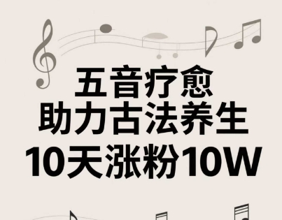 古法五音养生教程，五音疗愈的视频的制作方法，2-4小时就能学会，作者10天涨粉10W-创薯资源