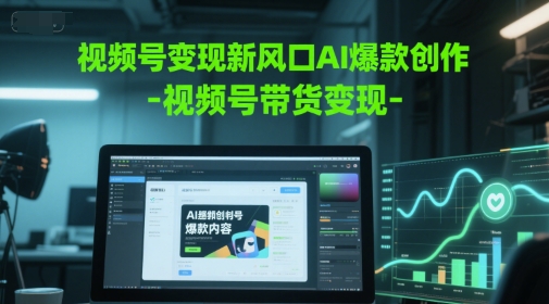 视频号变现新风口AI爆款创作-视频号带货变现-创薯资源