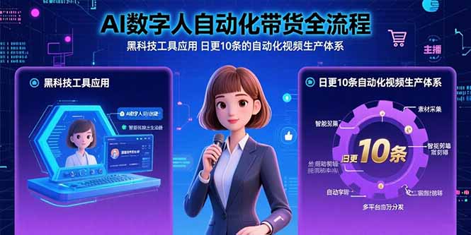AI数字人自动化带货全流程：黑科技工具应用 日更10条的自动化视频生产体系-创薯资源