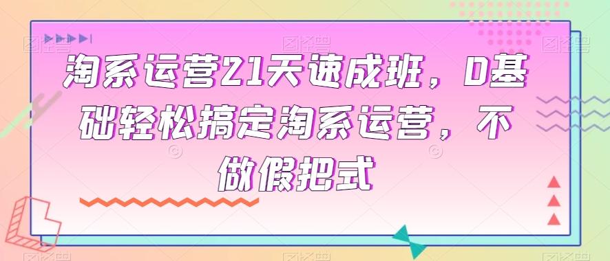 淘系运营21天速成班，0基础轻松搞定淘系运营，不做假把式-创薯资源