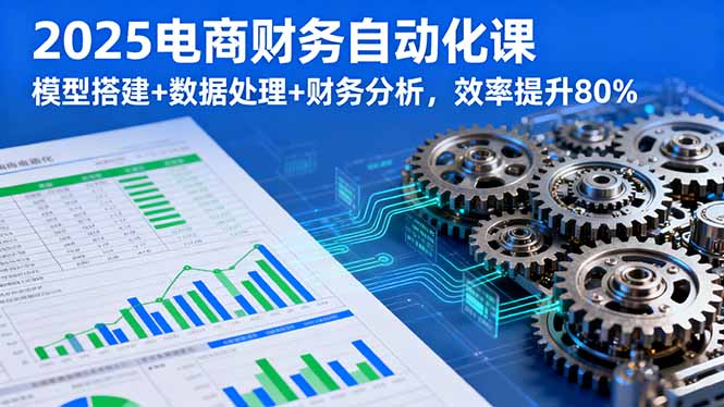 2025电商财务自动化课，模型搭建+数据处理+财务分析，效率提升80%-创薯资源