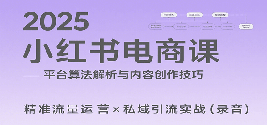 2025小红书电商课：解析算法，创作高转化内容，助力卖家获取流量实现变现(录音)-创薯资源
