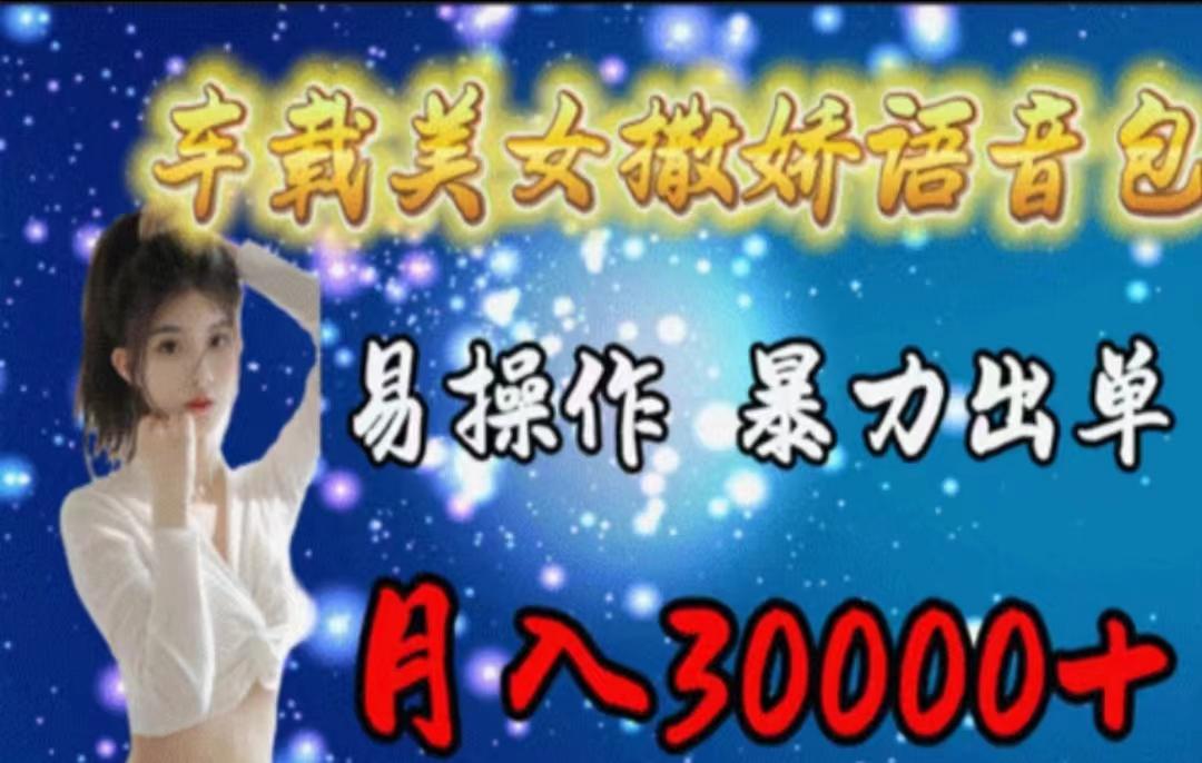 车载美女撒娇语音包，执行就出单，月入3000＋，小白看完课程就能马上实操-创薯资源