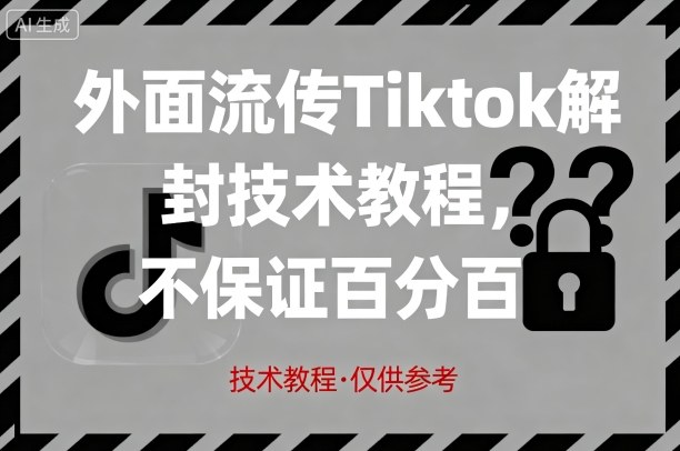 外面流传Tiktok解封技术教程，不保证百分百，具体自测-创薯资源