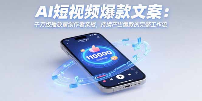 AI短视频爆款文案：千万级播放量创作者亲授，持续产出爆款的完整工作流-创薯资源