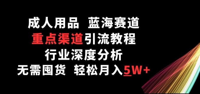 成人用品，蓝海赛道，重点渠道引流教程，行业深度分析，无需囤货，轻松月入5W+【揭秘】-创薯资源