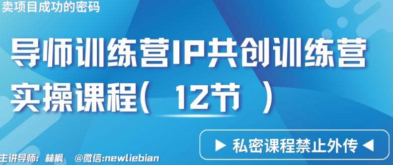 导师训练营3.0IP共创训练营私密实操课程(12节)-卖项目的密码成功秘诀【揭秘】-创薯资源