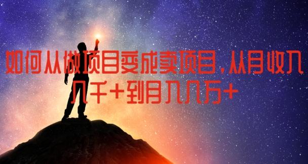 如何从做项目变成卖项目，从月收入几千到月入几万【揭秘】-创薯资源