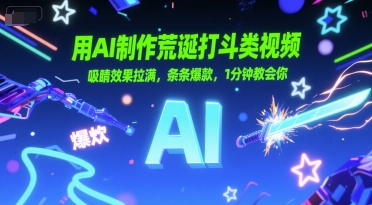 用AI制作荒诞打斗类视频，吸睛效果拉满，条条爆款，1分钟教会你-创薯资源