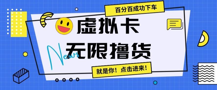 虚拟卡无限撸货，百分百成功下车【仅揭秘】-创薯资源