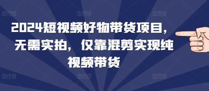 2024短视频好物带货项目，无需实拍，仅靠混剪实现纯视频带货-创薯资源