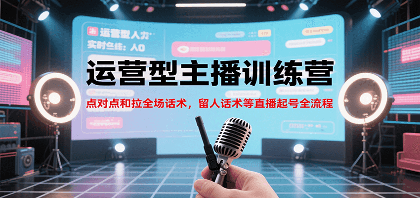运营型主播训练营，点对点和拉全场话术，留人话术等直播起号全流程(更新7月)-创薯资源