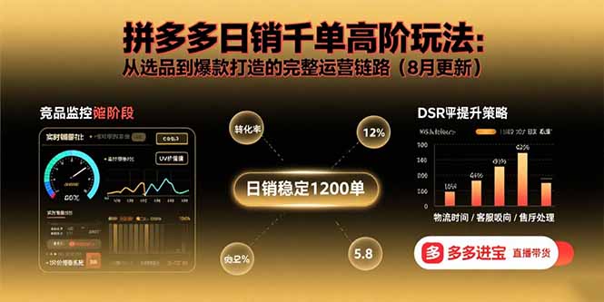 拼多多日销千单高阶玩法：从选品到爆款打造的完整运营链路(8月更新-创薯资源