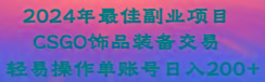 2024年最佳副业项目 CSGO饰品装备交易 轻易操作单账号日入200+-创薯资源