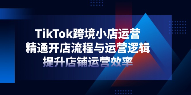 TikTok跨境小店运营，精通开店流程与运营逻辑，提升店铺运营效率-创薯资源