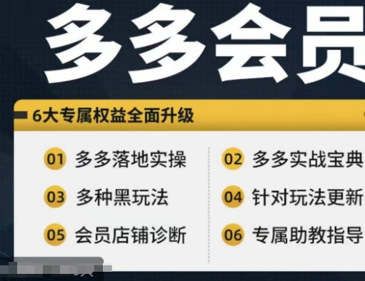 拼多多会员，拼多多实战宝典+实战落地实操，从新手到高阶内容全面覆盖-创薯资源