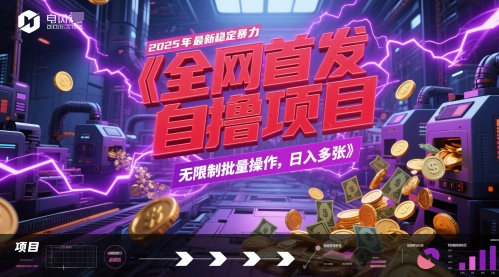全网首发，2025年最新稳定暴力全自动自撸项目，无限制批量操作，日入多张【揭秘】-创薯资源